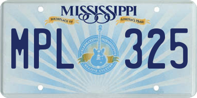 MS license plate MPL325