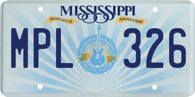 MS license plate MPL326