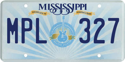 MS license plate MPL327