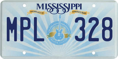 MS license plate MPL328