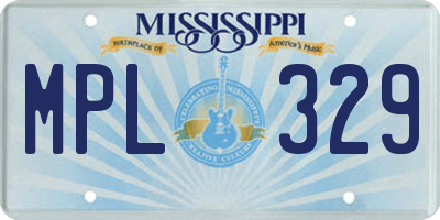 MS license plate MPL329