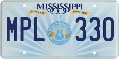 MS license plate MPL330