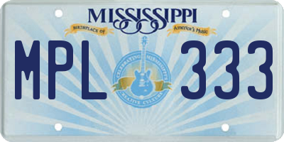 MS license plate MPL333
