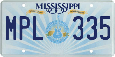 MS license plate MPL335