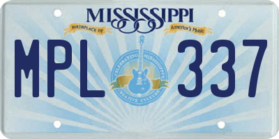 MS license plate MPL337