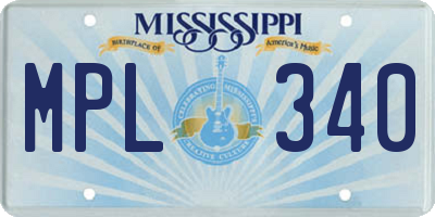 MS license plate MPL340