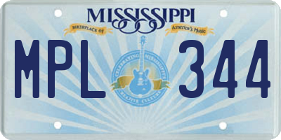 MS license plate MPL344
