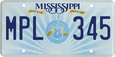 MS license plate MPL345