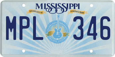 MS license plate MPL346