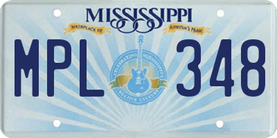 MS license plate MPL348
