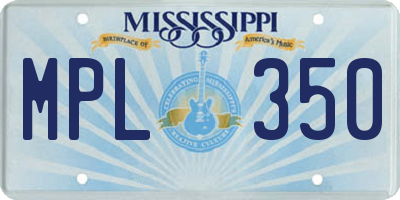 MS license plate MPL350