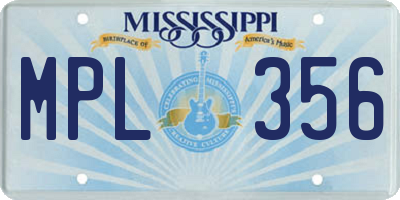 MS license plate MPL356