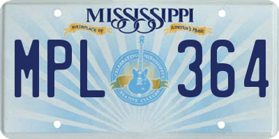 MS license plate MPL364