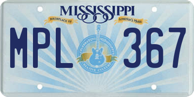 MS license plate MPL367