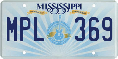 MS license plate MPL369