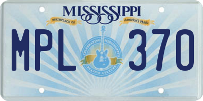 MS license plate MPL370