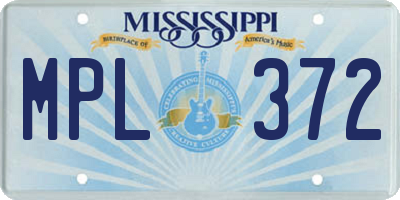 MS license plate MPL372