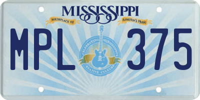 MS license plate MPL375