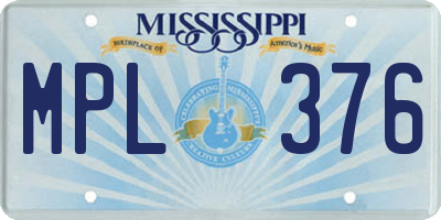 MS license plate MPL376