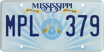 MS license plate MPL379