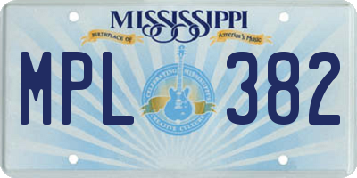 MS license plate MPL382