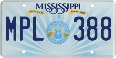 MS license plate MPL388
