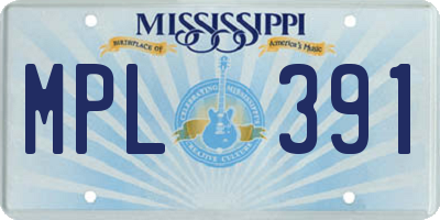 MS license plate MPL391