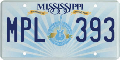MS license plate MPL393