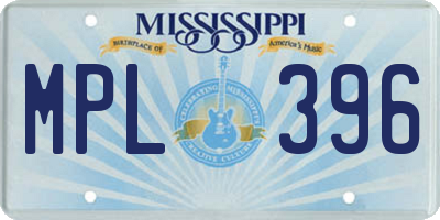 MS license plate MPL396
