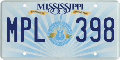 MS license plate MPL398