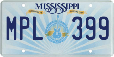 MS license plate MPL399