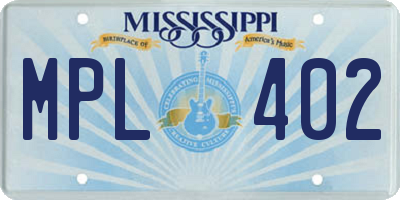 MS license plate MPL402