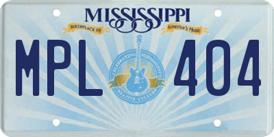 MS license plate MPL404