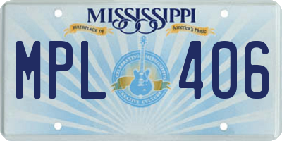 MS license plate MPL406