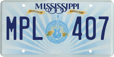 MS license plate MPL407