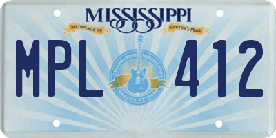 MS license plate MPL412