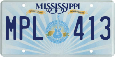 MS license plate MPL413