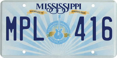 MS license plate MPL416