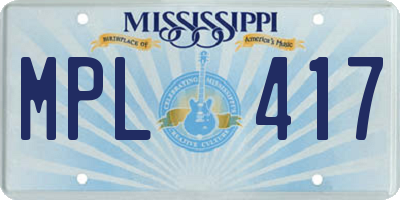 MS license plate MPL417