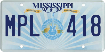 MS license plate MPL418