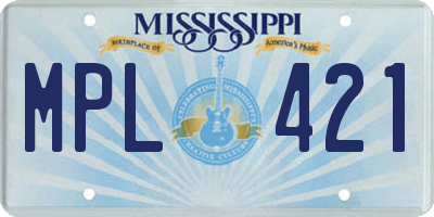 MS license plate MPL421