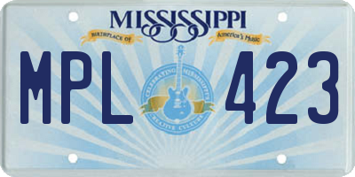 MS license plate MPL423