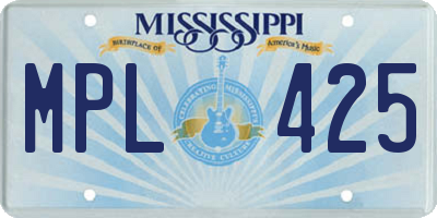 MS license plate MPL425