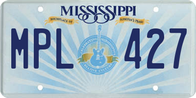 MS license plate MPL427