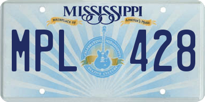MS license plate MPL428