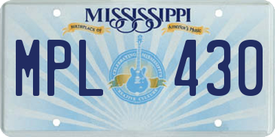 MS license plate MPL430