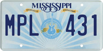MS license plate MPL431