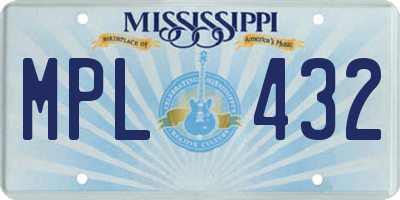 MS license plate MPL432