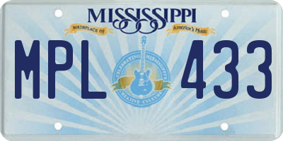 MS license plate MPL433