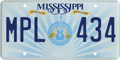 MS license plate MPL434